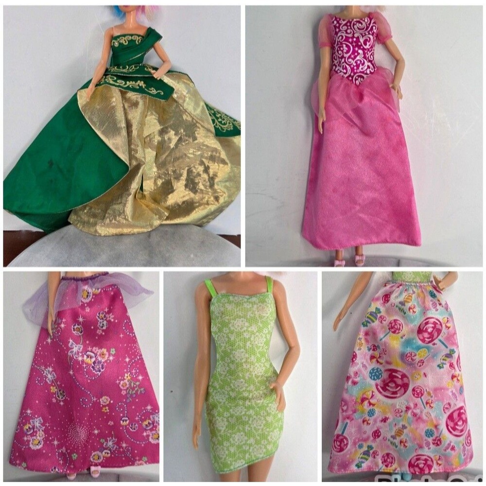 Barbie Size Clothing Accessories Lot Green Holiday Ball Gown Dress Ariel Candy